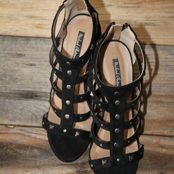Black Strappy Platform Stiletto Sandal Pumps V@lentino inspired style heel - Picture 10 of 11